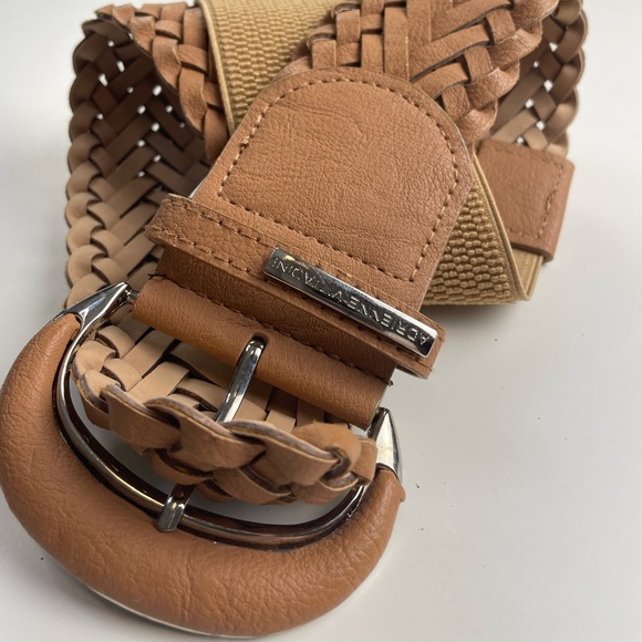 Adrienne Vittadini Braided Belt Featuring Elastic Back and Silver Tone Hardware - Picture 2 of 8